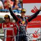 MONZA, ITALY - SEPTEMBER 11:  Sebastian Vettel of Germany and Red Bull Racing celebrates after winning the Italian Formula One Grand Prix at the Autodromo Nazionale di Monza on September 11, 2011 in Monza, Italy.  (Photo by Paul Gilham/Getty Images)