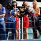 MONZA, ITALY - SEPTEMBER 11:  Sebastian Vettel of Germany and Red Bull Racing pours his winners champagne onto team mates after the Italian Formula One Grand Prix at the Autodromo Nazionale di Monza on September 11, 2011 in Monza, Italy.  (Photo by Paul Gilham/Getty Images)