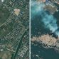 A half-meter resolution satellite image of Sendai, Japan, at left, was taken by the GeoEye-1 satellite on Nov. 15, 2009. The one-meter resolution satellite image at right shows the same area Saturday, one day after an 8.9-magnitude earthquake struck the Oshika Peninsula.  Photo Credit: GeoEye