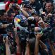 SUZUKA, JAPAN - OCTOBER 09:  Sebastian Vettel of Germany and Red Bull Racing celebrates with team mates after finishing third to secure his second F1 World Drivers Championship during the Japanese Formula One Grand Prix at Suzuka Circuit on October 9, 2011 in Suzuka, Japan.  (Photo by Clive Mason/Getty Images)