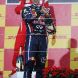 SUZUKA, JAPAN - OCTOBER 09:  Sebastian Vettel of Germany and Red Bull Racing celebrates on the podium after finishing third to secure his second F1 World Drivers Championship during the Japanese Formula One Grand Prix at Suzuka Circuit on October 9, 2011 in Suzuka, Japan.  (Photo by Mark Thompson/Getty Images)