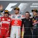 SUZUKA, JAPAN - OCTOBER 09:  (L-R) Second placed Fernando Alonso of Spain and Ferrari, race winner Jenson Button of Great Britain and McLaren, Paddy Lowe the McLaren Technical Director and third placed Sebastian Vettel of Germany and Red Bull Racing celebrate on the podium following the Japanese Formula One Grand Prix at Suzuka Circuit on October 9, 2011 in Suzuka, Japan.  (Photo by Mark Thompson/Getty Images)