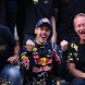 YEONGAM-GUN, SOUTH KOREA - OCTOBER 16:  Sebastian Vettel (C) of Germany and Red Bull Racing celebrates with Red Bull Racing Motorsport Consultant Dr Helmut Marko (L) and Team Manager Jonathan Wheatley (R) as they win the Constructors title following his victory in the Korean Formula One Grand Prix at the Korea International Circuit on October 16, 2011 in Yeongam-gun, South Korea.  (Photo by Clive Mason/Getty Images)