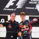 YEONGAM-GUN, SOUTH KOREA - OCTOBER 16:  Sebastian Vettel (R) of Germany and Red Bull Racing celebrates with Team Principal Christian Horner (L) following his victory in the Korean Formula One Grand Prix at the Korea International Circuit on October 16, 2011 in Yeongam-gun, South Korea.  (Photo by Mark Thompson/Getty Images)