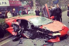 Lamborghini Aventador crashed