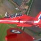 Lewis Hamilton with the RAF Red Arrows