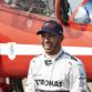 Lewis Hamilton with the RAF Red Arrows