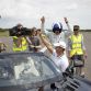 David Coulthard and professional golfer Jake Shepherd set a Guinness World Record for the furthest golf shot caught in a moving car