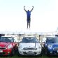 London 2012 hopefule performs world-first long jump over 3 MINI\'s