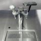 Mopar T-handle, billet aluminum, cue ball and pistol grip shifters help dish out drinks from the four on-board taps of the Ram ProMaster Pit Stop.