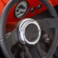 The center of the custom steering wheel, stamped with the special 50th Anniversary Moab Easter Jeep Safari logo unveiled by the Jeep brand earlier this year, reveals the Jeep CJ66’s Moab-inspired origins.