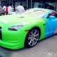 Nissan GT-R in lime-green, blue and Pink from China