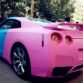 Nissan GT-R in lime-green, blue and Pink from China