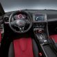 The 2017 Nissan GT-R NISMO’s front end features a freshened face highlighted by an aggressive new fascia. To help cool the car’s high-output engine, the dark chrome “V-motion” grille has been enlarged to collect more air, without diminishing the car’s aerodynamic performance. A new significantly reinforced hood avoids deformation at extremely high speeds, allowing it to keep its aerodynamic shape. Unlike the standard model, the front bumper of the GT-R NISMO – crafted with Takumi-like precision – feature layers of carbon-fiber sheets carefully overlapped to achieve the ideal amount of stiffness.