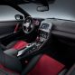 The 2017 Nissan GT-R NISMO’s front end features a freshened face highlighted by an aggressive new fascia. To help cool the car’s high-output engine, the dark chrome “V-motion” grille has been enlarged to collect more air, without diminishing the car’s aerodynamic performance. A new significantly reinforced hood avoids deformation at extremely high speeds, allowing it to keep its aerodynamic shape. Unlike the standard model, the front bumper of the GT-R NISMO – crafted with Takumi-like precision – feature layers of carbon-fiber sheets carefully overlapped to achieve the ideal amount of stiffness.