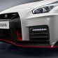 The 2017 Nissan GT-R NISMO’s front end features a freshened face highlighted by an aggressive new fascia. To help cool the car’s high-output engine, the dark chrome “V-motion” grille has been enlarged to collect more air, without diminishing the car’s aerodynamic performance. A new significantly reinforced hood avoids deformation at extremely high speeds, allowing it to keep its aerodynamic shape. Unlike the standard model, the front bumper of the GT-R NISMO – crafted with Takumi-like precision – feature layers of carbon-fiber sheets carefully overlapped to achieve the ideal amount of stiffness.