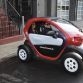 The Nissan New Mobility Concept is an ultra-compact 100% electric vehicle that was developed in response to increasing use of automobiles for short-distance trips by up to two people. With their 7.6-foot length, the NNMCs have the potential to help reduce pollution and traffic congestion in the city. Parking is also a major benefit, with three NNMCs able to fit head-in into one parking space (where permitted). For demonstration purposes during the 2016 NYIAS, the four concepts were wrapped in different primary colors with the hashtag #NissanFutureLab down the sides.