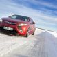 opel ampera at frozen baltic sea