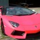 Pink Lmborghini Aventador and Girl