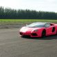 Pink Lmborghini Aventador and Girl