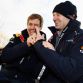 MILTON KEYNES, ENGLAND - DECEMBER 10:  Sebastian Vettel of Germany and Red Bull Racing shares a joke with Red Bull Racing Chief Technical Officer Adrian Newey while attending the Red Bull Racing Home Run event on December 10, 2011 in Milton Keynes, England.  (Photo by Mark Thompson/Getty Images for Red Bull)