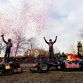 MILTON KEYNES, ENGLAND - DECEMBER 10: Sebastian Vettel (R) of Germany and Red Bull Racing and Mark Webber (L) of Australia and Red Bull Racing wave to the crowd while attending the Red Bull Racing Home Run event on December 10, 2011 in Milton Keynes, England.  (Photo by Vladimir Rys/Getty Images for Red Bull)