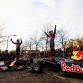 MILTON KEYNES, ENGLAND - DECEMBER 10:  Sebastian Vettel (R) of Germany and Red Bull Racing and Mark Webber (L) of Australia and Red Bull Racing wave to the crowd while attending the Red Bull Racing Home Run event on December 10, 2011 in Milton Keynes, England.  (Photo by Vladimir Rys/Getty Images for Red Bull)