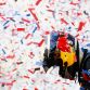 MILTON KEYNES, ENGLAND - DECEMBER 10:  Sebastian Vettel of Germany and Red Bull Racing acknowledges the fans while attending the Red Bull Racing Home Run event on December 10, 2011 in Milton Keynes, England.  (Photo by Vladimir Rys/Getty Images for Red Bull)