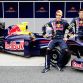 JEREZ DE LA FRONTERA, SPAIN - FEBRUARY 09:  Drivers Mark Webber and Sebastian Vettel of Red Bull Racing F1 team unveil their new car the RB5 at the Circuito de Jerez on  February 9, 2008 in Jerez de la Frontera, Spain.  (Photo by Mark Thompson/Getty Images) *** Local Caption *** Mark Webber;Sebastian Vettel