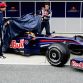 JEREZ DE LA FRONTERA, SPAIN - FEBRUARY 09:  Drivers Mark Webber and Sebastian Vettel of Red Bull Racing F1 team unveil their new car the RB5 at the Circuito de Jerez on  February 9, 2008 in Jerez de la Frontera, Spain.  (Photo by Mark Thompson/Getty Images) *** Local Caption *** Mark Webber;Sebastian Vettel