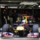 VALENCIA, SPAIN - FEBRUARY 01:  Sebastian Vettel of Germany and Red Bull Racing exits his team garage to drive the new RB7 during day one of winter testing at the Ricardo Tormo Circuit on February 1, 2011 in Valencia, Spain.  (Photo by Mark Thompson/Getty Images)
