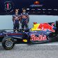 VALENCIA, SPAIN - FEBRUARY 01:  Sebastian Vettel (L) of Germany and Mark Webber (R) of Australia attend the unveiling of the new Red Bull Racing RB7 at the Ricardo Tormo Circuit on February 1, 2011 in Valencia, Spain.  (Photo by Paul Gilham/Getty Images)