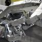 Finnish driver Heikki Kovaleinen crashes his Audi R8 into the safety barrier during the Race of Champions, in Duesseldorf, western Germany, Sunday Nov. 28, 2010. (AP Photo/Frank Augstein)