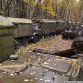 Russian military vehicles found in the woods