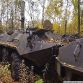 Russian military vehicles found in the woods