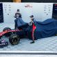 VALENCIA, SPAIN - FEBRUARY 01:  Jaime Alguersuari (L) of Spain and Sebastien Buemi (R) of Switzerland attend the unveiling of the new Scuderia Toro Rosso STR6 at the Ricardo Tormo Circuit on February 1, 2011 in Valencia, Spain.  (Photo by Peter J Fox/Getty Images)