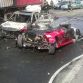 SLS AMG Roadster, Gallardo, Ferrari F430 and Lexus LFA car crashes