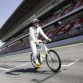 MERCEDES AMG PETRONAS driver Nico Rosberg tests his smart ebike