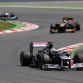 Circuit de Catalunya, Barcelona, Spain13th May 2012Pastor Maldonado, Williams FW34 Renault leads Kimi Raikkonen, Lotus E20 Renault and Nico Rosberg, Mercedes F1 W03.World Copyright:Lorenzo Bellanca/LAT Photographicref: Digital Image GU5G6949