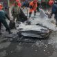 Stone destroy car in Russia