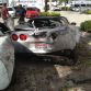 Three Crashed Chevrolet Corvette