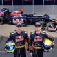 BARCELONA, SPAIN - MARCH 09:  Drivers Sebastian Bourdais (L) and Sebastien Buemi of team Toro Rosso unveil their new car the STR 4 at the Circuit de Catalunya on March 9, 2009 in Barcelona, Spain.   (Photo by Jasper Juinen/Getty Images)