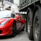 Truck destroy Ferrari 458 Italia