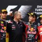 ISTANBUL, TURKEY - MAY 08:  Race winner Sebastian Vettel (2nd right) of Germany and Red Bull Racing celebrates on the podium with second placed Mark Webber (left) of Australia and Red Bull Racing, third placed Fernando Alonso (right) of Spain and Ferrari and Red Bull Racing team mate Mark Ellis (2nd left) following the Turkish Formula One Grand Prix at the Istanbul Park circuit on May 8, 2011 in Istanbul, Turkey.  (Photo by Mark Thompson/Getty Images)