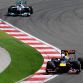 ISTANBUL, TURKEY - MAY 08:  Sebastian Vettel of Germany and Red Bull Racing drives ahead of Nico Rosberg of Germany and Mercedes GP during the Turkish Formula One Grand Prix at the Istanbul Park circuit on May 8, 2011 in Istanbul, Turkey.  (Photo by Mark Thompson/Getty Images)