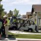 Volkswagen Vanagon on fire