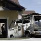 Volkswagen Vanagon on fire