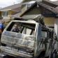 Volkswagen Vanagon on fire