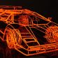 Wireframe Lamborghini Countach by Benedict Radcliffe