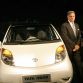 Chairman of India's giant Tata Group Ratan Tata poses in front of the Tata "Nano" car during the launch in New Delhi, 10 January 2008.  India's giant Tata Group unveiled a USD 2,500 car it bills as the world's cheapest amid predictions the compact, no-frills vehicle could revolutionise how the nation of 1.1 billion people travels.   AFP PHOTO/RAVEENDRAN (Photo credit should read RAVEENDRAN/AFP/Getty Images)